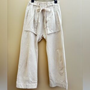 Free People Cream Textured Pants